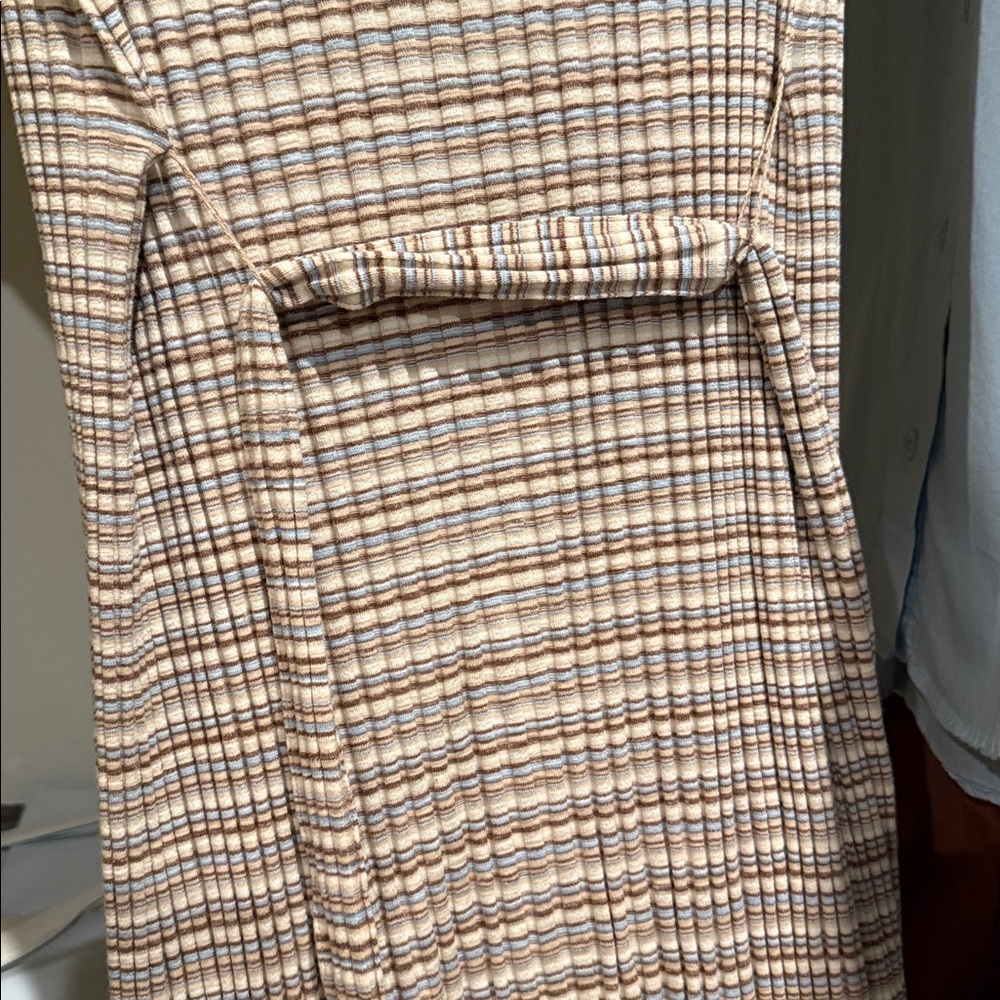 NATION Brand Brown Plaid/Striped Button-Down Maxi Dress - Picture 5 of 5